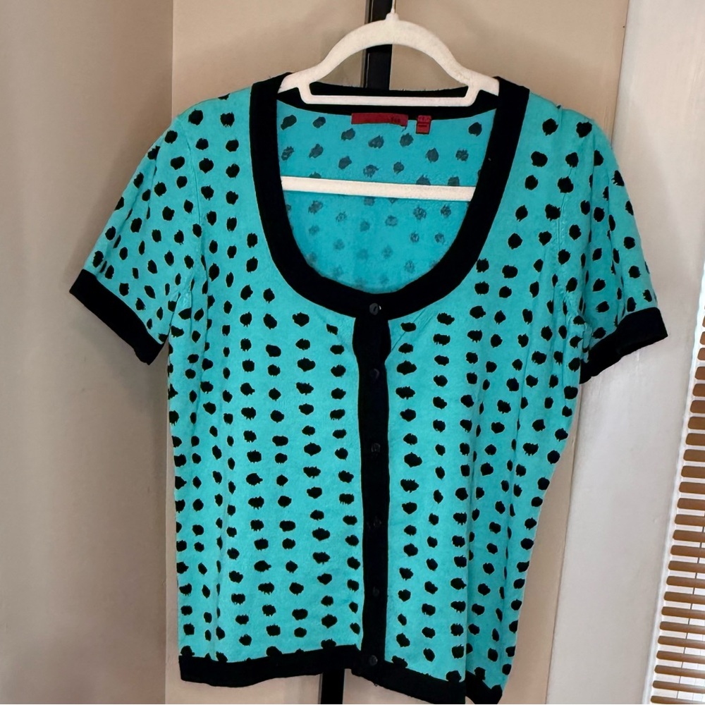 Red Brand Teal and Black Button Down Shirt